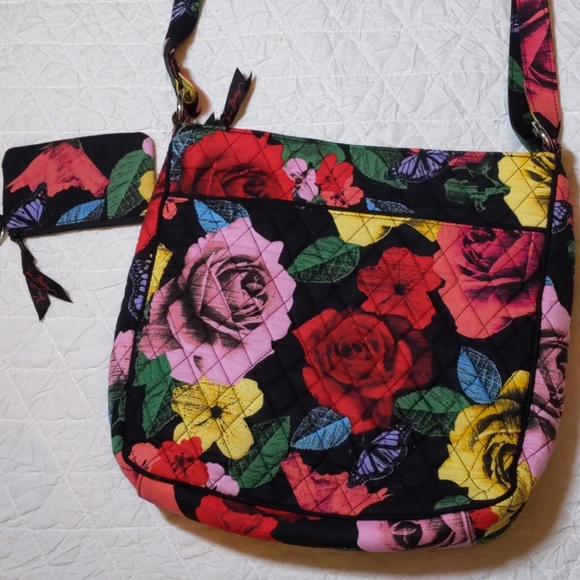 EUC Vera Bradley Crossbody Bag Red Pink Black - Picture 2 of 14